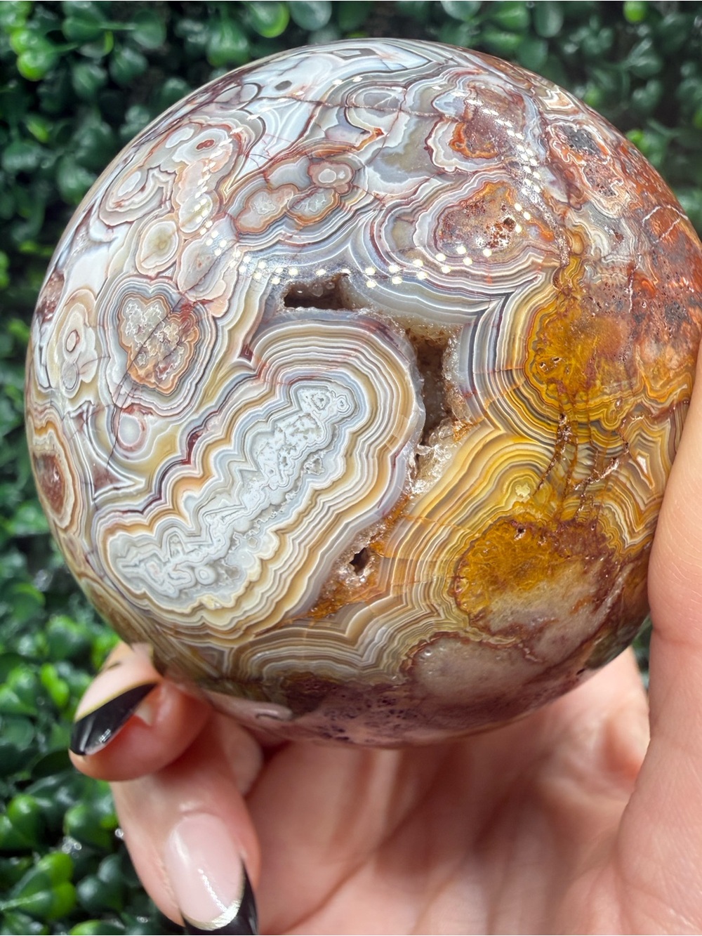STUNNING LAGUNA LACE AGATE SPHERE 75mm - Picture 10 of 13
